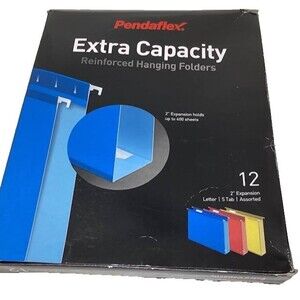 Pendaflex Extra Capacity Reinforced Hanging File Folders 12 Red Yellow Blue NEW
